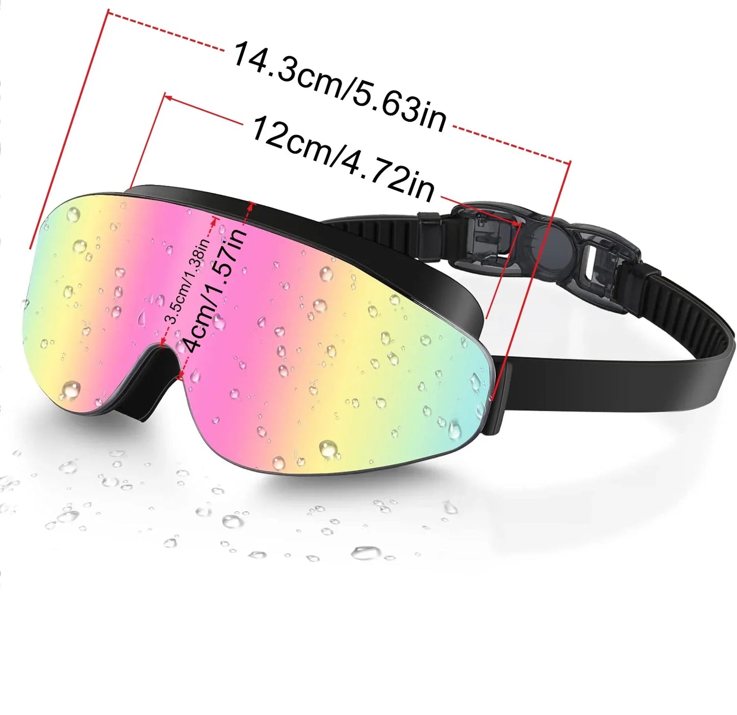 Kids Polarized Swim Goggles for Age 4-16, with antifog Spray,Nose Clip Earplug, Swimming  Wide View Anti-Fog No Leaking Glasses