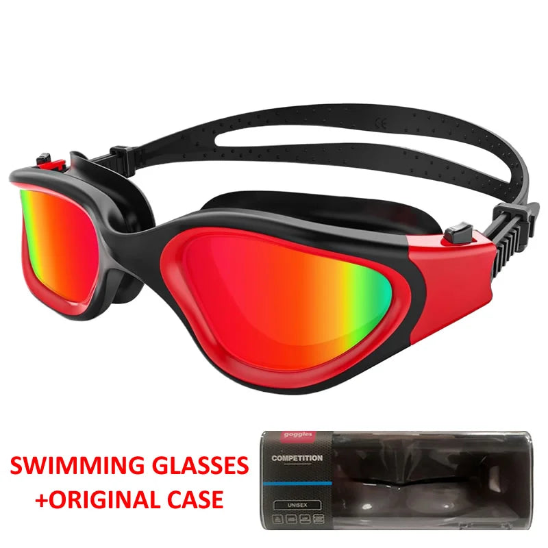 Coated Swimming Goggles for Women Men Anti Fog Anti UV Unisex Adult Quick Adjustable Silicone Swim Diving Goggles