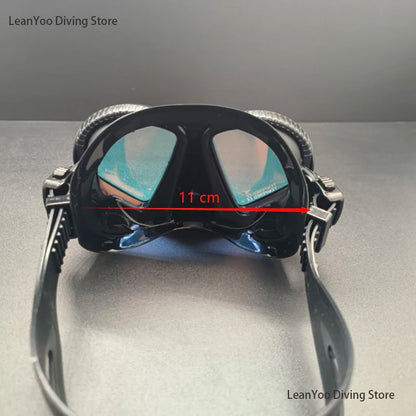 Professional Low Volume Scuba Mask with Camera Holder Mirror Tempered Glass Diving Glasses Pack In Black Zipper Box