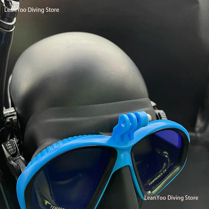 Professional Low Volume Scuba Mask with Camera Holder Mirror Tempered Glass Diving Glasses Pack In Black Zipper Box