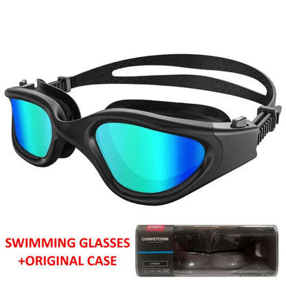 Coated Swimming Goggles for Women Men Anti Fog Anti UV Unisex Adult Quick Adjustable Silicone Swim Diving Goggles