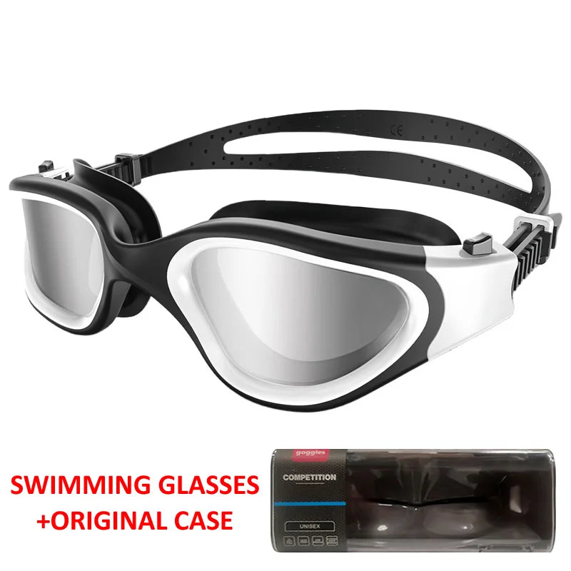 Coated Swimming Goggles for Women Men Anti Fog Anti UV Unisex Adult Quick Adjustable Silicone Swim Diving Goggles