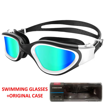 Coated Swimming Goggles for Women Men Anti Fog Anti UV Unisex Adult Quick Adjustable Silicone Swim Diving Goggles